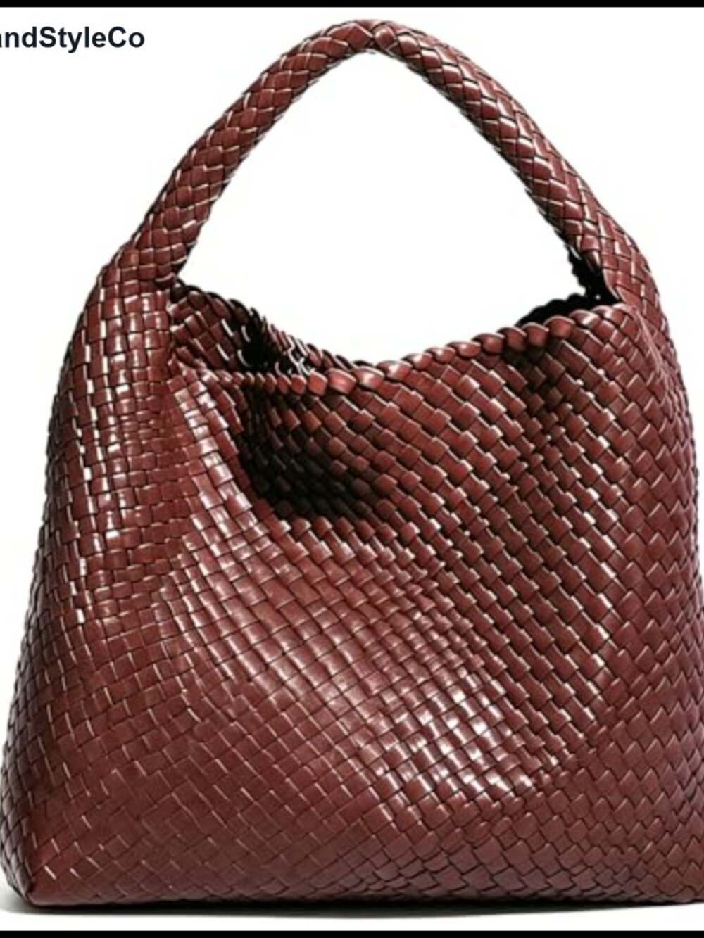 Faux Leather Hand Woven Tote Bag for Women, Large Capacity Hobo Underarm